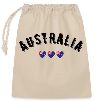Australia - Closable cotton gift bag (25x30cm) - nature - Front
