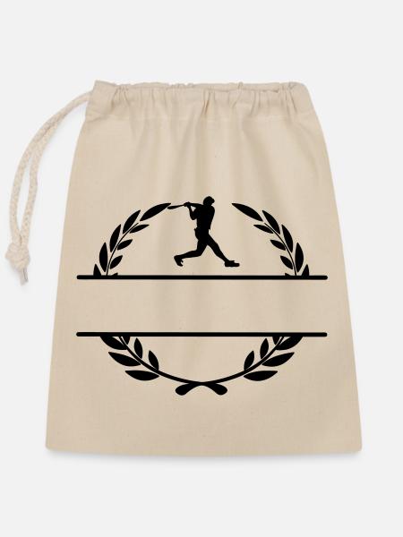 Baseballspieler-Hitter-Monogramm - Verschließbarer Geschenkbeutel aus Baumwolle (25x30cm) - Natur