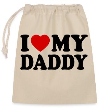 I love my daddy - Closable cotton gift bag (25x30cm) - nature - Front