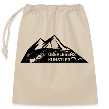 Survival-Ready #Überlebenskünstler - Verschließbarer Geschenkbeutel aus Baumwolle (25x30cm) - Natur - Vorne