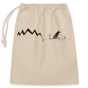 Dog - Palpitations - Mountains - (3) - Closable cotton gift bag (25x30cm) - nature - Front