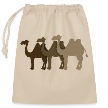 Camels - Closable cotton gift bag (25x30cm) - nature - Front
