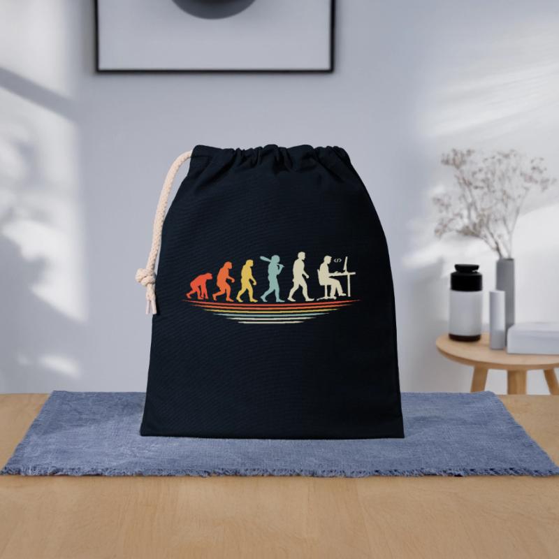 Kaffee-Codierung Evolution Programmierer Entwickler Nerd Coffe Verschließbarer Geschenkbeutel aus Baumwolle (25x30cm)