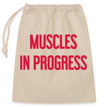 Muscles in Progress - Closable cotton gift bag (25x30cm) - nature - Front