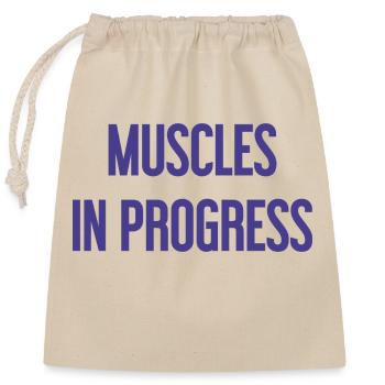 Muscles in Progress - Closable cotton gift bag (25x30cm) - nature - Front