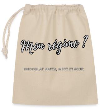 Mon régime ? - Sac cadeau en coton avec cordon (25 x 30 cm) - nature - Devant