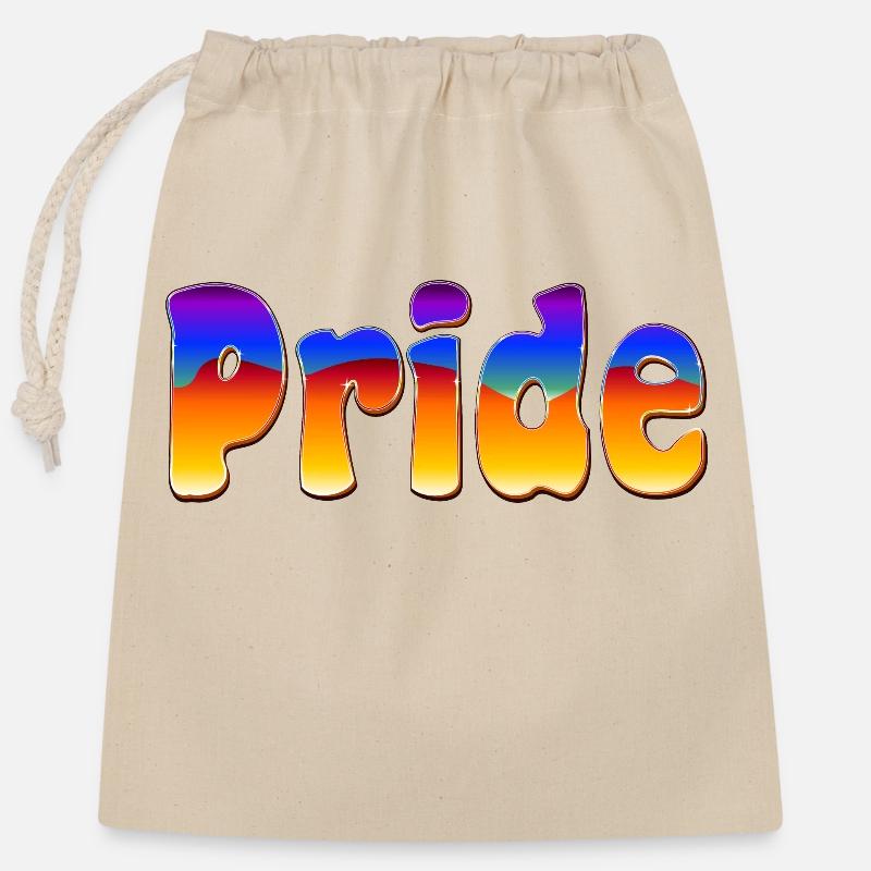 Pride - Closable cotton gift bag (25x30cm) - nature