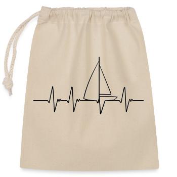 Segelboot Heartbeat Segelboot - Verschließbarer Geschenkbeutel aus Baumwolle (25x30cm) - Natur - Vorne