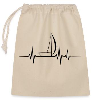 Segelboot Heartbeat Segelboot - Verschließbarer Geschenkbeutel aus Baumwolle (25x30cm) - Natur - Vorne