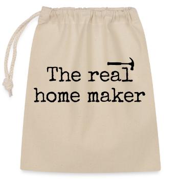 Conception DIY pour les amateurs de rénovation - Sac cadeau en coton avec cordon (25 x 30 cm) - nature - Devant