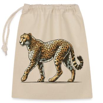 Guépard - Sac cadeau en coton avec cordon (25 x 30 cm) - nature - Devant