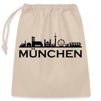 Horizon de Munich - Sac cadeau en coton avec cordon (25 x 30 cm) - nature - Devant