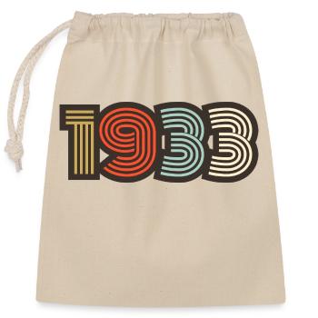 1933 retro vintage - Closable cotton gift bag (25x30cm) - nature - Front