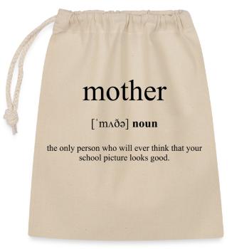 Mother (Mutter) Definition Dictionary - Verschließbarer Geschenkbeutel aus Baumwolle (25x30cm) - Natur - Vorne