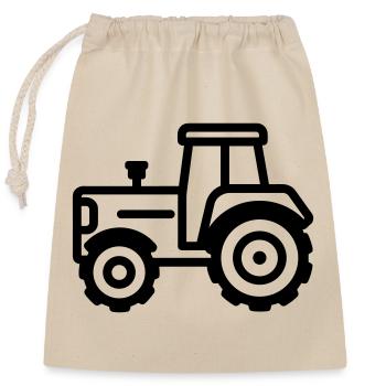 Traktor - Verschließbarer Geschenkbeutel aus Baumwolle (25x30cm) - Natur - Vorne