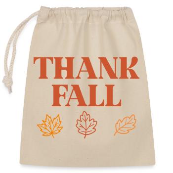 Thank Fall - Closable cotton gift bag (25x30cm) - nature - Front