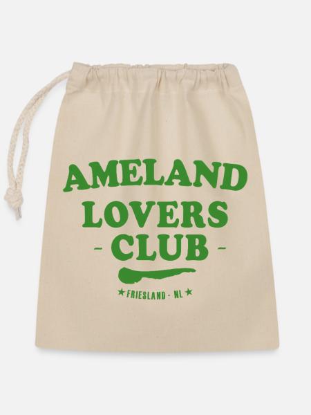 Ameland Lovers Club - Verschließbarer Geschenkbeutel aus Baumwolle (25x30cm) - Natur