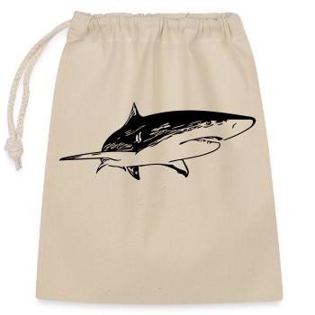 Shark - Vintage Vector Design - Closable cotton gift bag (25x30cm) - nature - Front