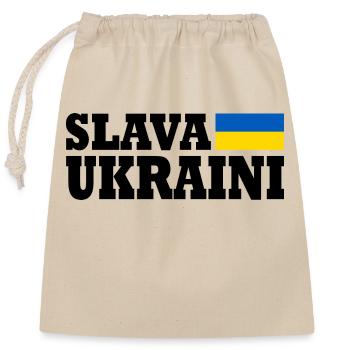 Slava ukraini - Closable cotton gift bag (25x30cm) - nature - Front