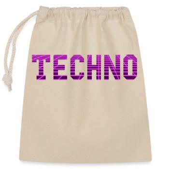 Techno Synthwave Raver Party Festival Shirt Graphique - Sac cadeau en coton avec cordon (25 x 30 cm) - nature - Devant