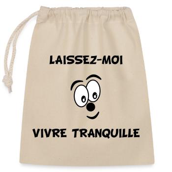 HUMOUR. CITATION. MESSAGE. RETRAITE. ANNIVERSAIRE. - Sac cadeau en coton avec cordon (25 x 30 cm) - nature - Devant