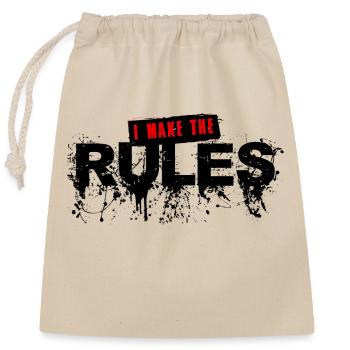 I make the rules panel text slogan quote 20 - Closable cotton gift bag (25x30cm) - nature - Front