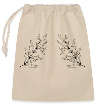 Leaf branch - Closable cotton gift bag (25x30cm) - nature - Front