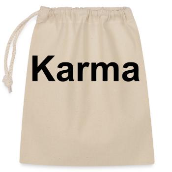 Karma Black - Closable cotton gift bag (25x30cm) - nature - Front