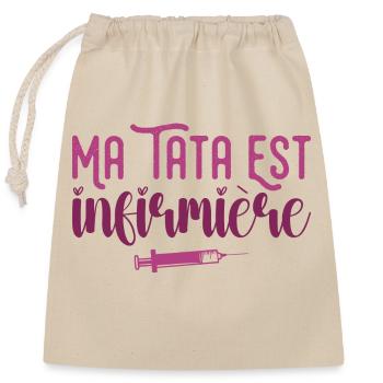 Ma Tata Est Infirmière - Sac cadeau en coton avec cordon (25 x 30 cm) - nature - Devant