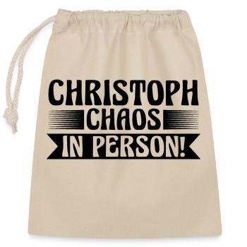 Prénom Chris Christoph - Sac cadeau en coton avec cordon (25 x 30 cm) - nature - Devant