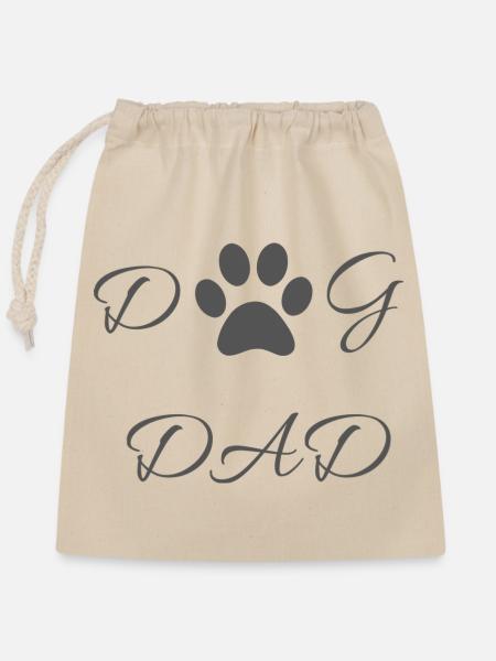 Dog dad - Verschließbarer Geschenkbeutel aus Baumwolle (25x30cm) - Natur