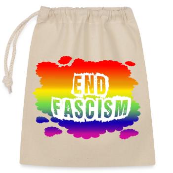 Stop AfD contre la droite, la démocratie, la diversité, la gauche - Sac cadeau en coton avec cordon (25 x 30 cm) - nature - Devant