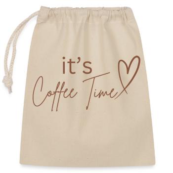 It's Coffee Time - Verschließbarer Geschenkbeutel aus Baumwolle (25x30cm) - Natur - Vorne