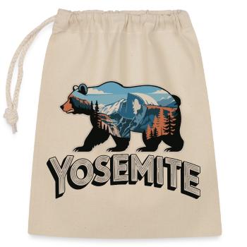 Yosemite Bär - Nationalpark Outdoor Design - Verschließbarer Geschenkbeutel aus Baumwolle (25x30cm) - Natur - Vorne
