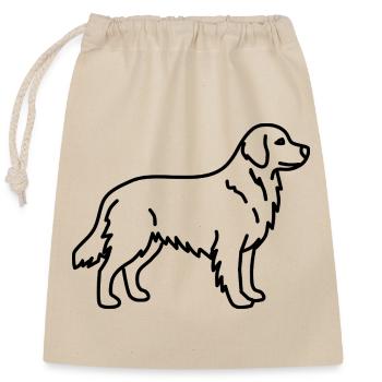 Golden Retriever - Verschließbarer Geschenkbeutel aus Baumwolle (25x30cm) - Natur - Vorne