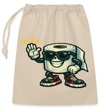 Héros hip-hop en papier toilette avec une basket - Sac cadeau en coton avec cordon (25 x 30 cm) - nature - Devant