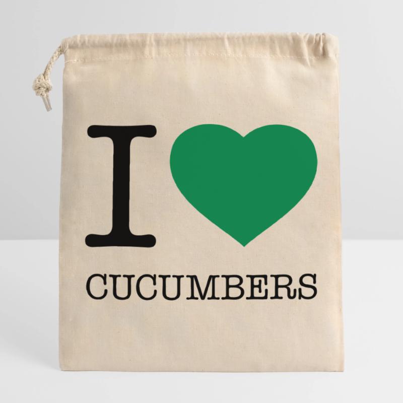 J’ADORE LES CONCOMBRES CONCOMBRE CONCOMBRE CONCOMBRE Sac cadeau en coton avec cordon (25 x 30 cm)