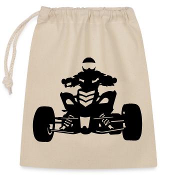 Quad - Sac cadeau en coton avec cordon (25 x 30 cm) - nature - Devant