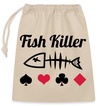Poker : Fish Killer - Sac cadeau en coton avec cordon (25 x 30 cm) - nature - Devant