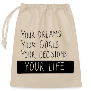 Ta vie - Sac cadeau en coton avec cordon (25 x 30 cm) - nature - Devant