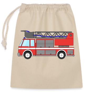 Fire engine Fire engine - Closable cotton gift bag (25x30cm) - nature - Front
