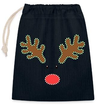 Weihnachten Rudolph Rentiere - Verschließbarer Geschenkbeutel aus Baumwolle (25x30cm) - Navy - Vorne