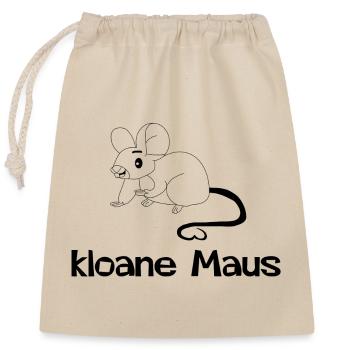 kloane Maus - small, Austrian dialect - Closable cotton gift bag (25x30cm) - nature - Front