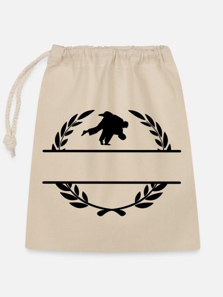 Judo-Wurf Lorbeerkranz - Verschließbarer Geschenkbeutel aus Baumwolle (25x30cm) - Natur