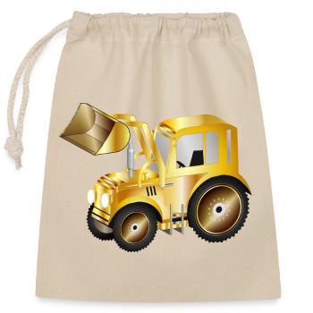 Chargeur frontal de tracteur dans les couleurs or pour les ventilateurs de tracteur - Sac cadeau en coton avec cordon (25 x 30 cm) - nature - Devant