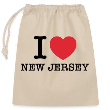 I Love New Jersey | I Heart New Jersey - Closable cotton gift bag (25x30cm) - nature - Front