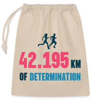 Marathon - 42,195 km Entschlossenheit - Verschließbarer Geschenkbeutel aus Baumwolle (25x30cm) - Natur - Vorne