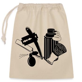 Logo vêtement corporatif coiffeur - Sac cadeau en coton avec cordon (25 x 30 cm) - nature - Devant