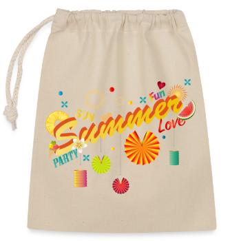 Sonne Sommer Spaß und Party im eigenen Garten - Verschließbarer Geschenkbeutel aus Baumwolle (25x30cm) - Natur - Vorne