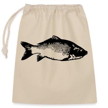 fish - Closable cotton gift bag (25x30cm) - nature - Front